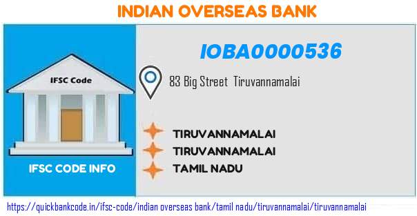 Indian Overseas Bank Tiruvannamalai IOBA0000536 IFSC Code