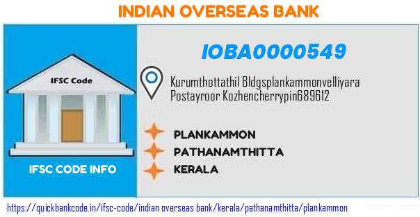 Indian Overseas Bank Plankammon IOBA0000549 IFSC Code