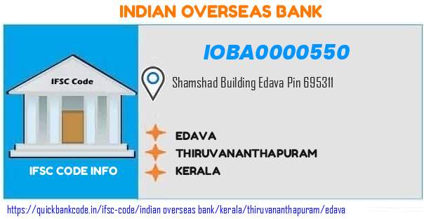 Indian Overseas Bank Edava IOBA0000550 IFSC Code