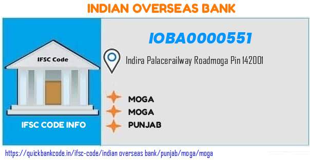 Indian Overseas Bank Moga IOBA0000551 IFSC Code