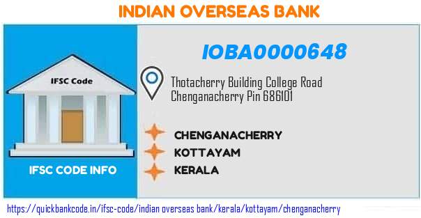 Indian Overseas Bank Chenganacherry IOBA0000648 IFSC Code