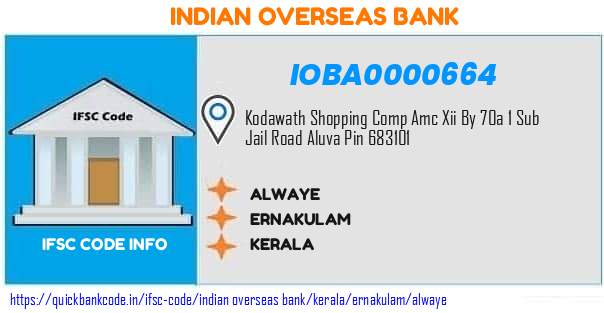 Indian Overseas Bank Alwaye IOBA0000664 IFSC Code