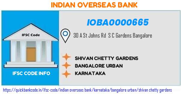 Indian Overseas Bank Shivan Chetty Gardens IOBA0000665 IFSC Code