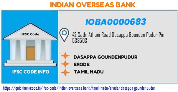 Indian Overseas Bank Dasappa Goundenpudur IOBA0000683 IFSC Code