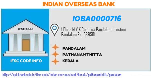 Indian Overseas Bank Pandalam IOBA0000716 IFSC Code