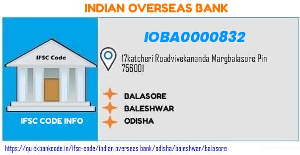 Indian Overseas Bank Balasore IOBA0000832 IFSC Code