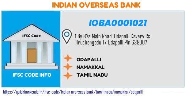 Indian Overseas Bank Odapalli IOBA0001021 IFSC Code