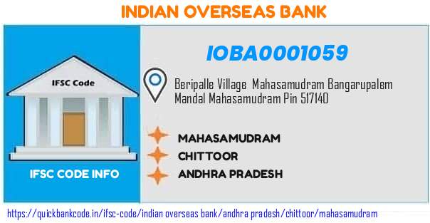 Indian Overseas Bank Mahasamudram IOBA0001059 IFSC Code
