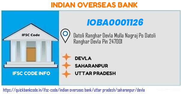 Indian Overseas Bank Devla IOBA0001126 IFSC Code