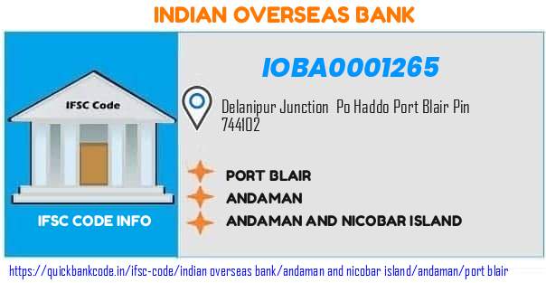 IOBA0001265 Indian Overseas Bank. PORT BLAIR
