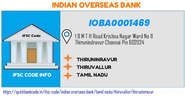 Indian Overseas Bank Thiruninravur IOBA0001469 IFSC Code