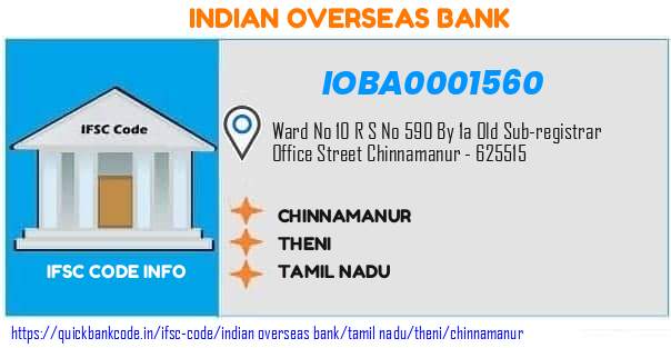 Indian Overseas Bank Chinnamanur IOBA0001560 IFSC Code