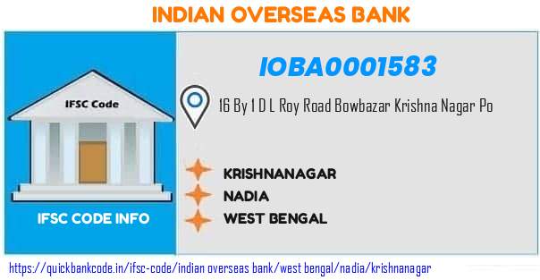 Indian Overseas Bank Krishnanagar IOBA0001583 IFSC Code
