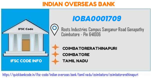 Indian Overseas Bank Coimbatorerathinapuri IOBA0001709 IFSC Code
