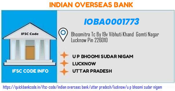 Indian Overseas Bank U P Bhoomi Sudar Nigam IOBA0001773 IFSC Code