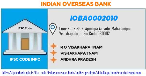 Indian Overseas Bank R O Visakhapatnam IOBA0002010 IFSC Code