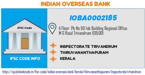 Indian Overseas Bank Inspectorate Trivandrum IOBA0002185 IFSC Code
