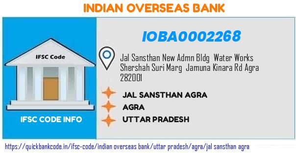 Indian Overseas Bank Jal Sansthan Agra IOBA0002268 IFSC Code