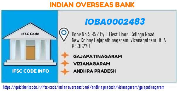 Indian Overseas Bank Gajapatinagaram IOBA0002483 IFSC Code