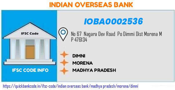 Indian Overseas Bank Dimni IOBA0002536 IFSC Code