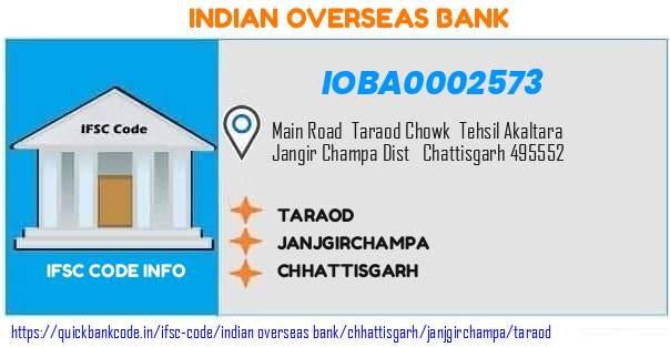 Indian Overseas Bank Taraod IOBA0002573 IFSC Code