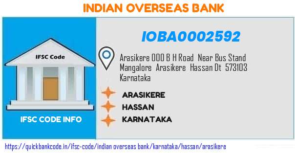 Indian Overseas Bank Arasikere IOBA0002592 IFSC Code
