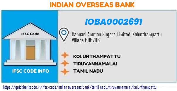 IOBA0002691 Indian Overseas Bank. KOLUNTHAMPATTU