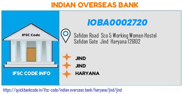 Indian Overseas Bank Jind IOBA0002720 IFSC Code