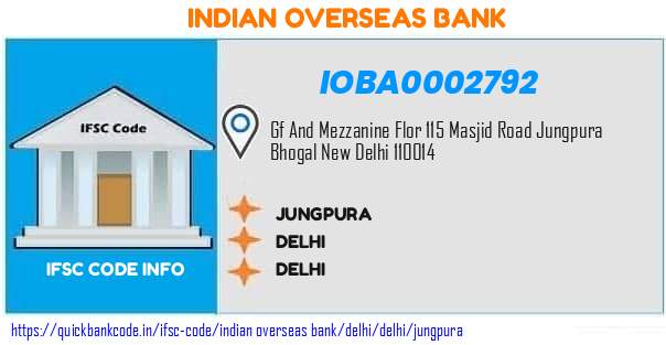 Indian Overseas Bank Jungpura IOBA0002792 IFSC Code