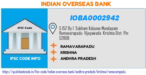 Indian Overseas Bank Ramavarapadu IOBA0002942 IFSC Code