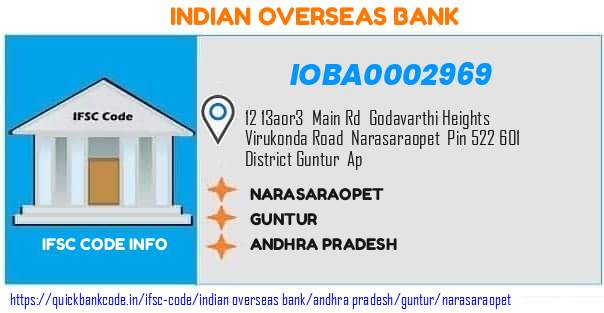 Indian Overseas Bank Narasaraopet IOBA0002969 IFSC Code