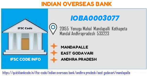 Indian Overseas Bank Mandapalle IOBA0003077 IFSC Code
