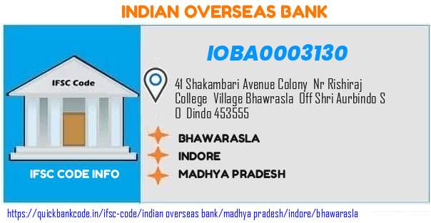 Indian Overseas Bank Bhawarasla IOBA0003130 IFSC Code