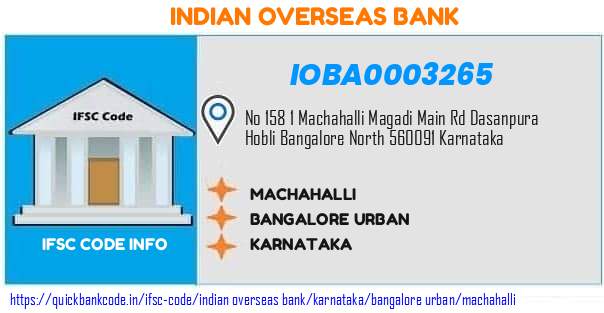 Indian Overseas Bank Machahalli IOBA0003265 IFSC Code