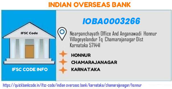 Indian Overseas Bank Honnur IOBA0003266 IFSC Code