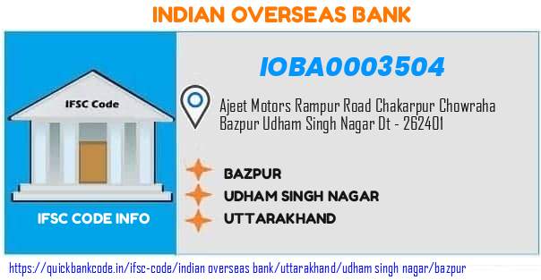 Indian Overseas Bank Bazpur IOBA0003504 IFSC Code