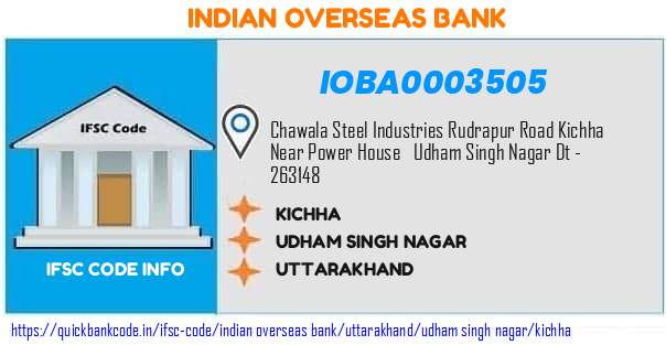 Indian Overseas Bank Kichha IOBA0003505 IFSC Code