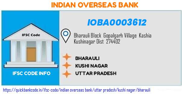 Indian Overseas Bank Bharauli IOBA0003612 IFSC Code