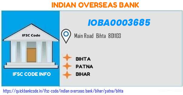 Indian Overseas Bank Bihta IOBA0003685 IFSC Code