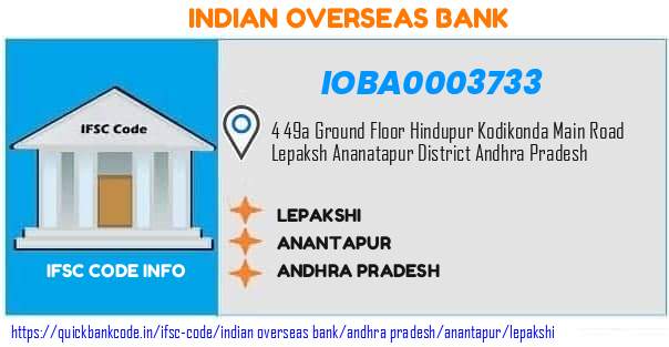 Indian Overseas Bank Lepakshi IOBA0003733 IFSC Code