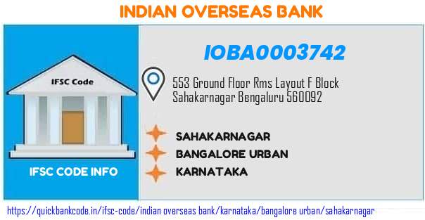 Indian Overseas Bank Sahakarnagar IOBA0003742 IFSC Code