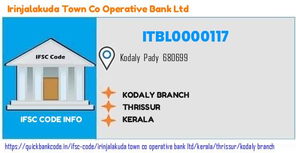 Irinjalakuda Town Co Operative Bank Kodaly Branch ITBL0000117 IFSC Code