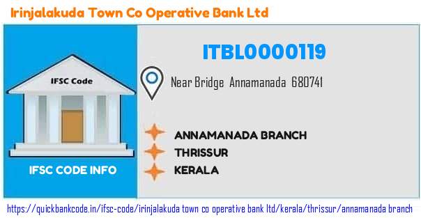 Irinjalakuda Town Co Operative Bank Annamanada Branch ITBL0000119 IFSC Code