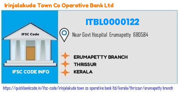 Irinjalakuda Town Co Operative Bank Erumapetty Branch ITBL0000122 IFSC Code