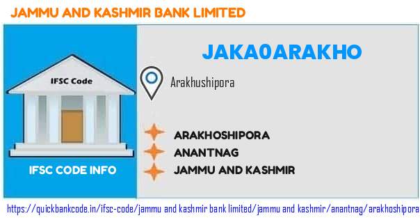 Jammu And Kashmir Bank Arakhoshipora JAKA0ARAKHO IFSC Code