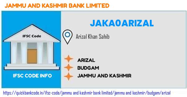 Jammu And Kashmir Bank Arizal JAKA0ARIZAL IFSC Code