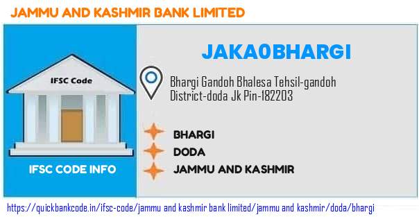 Jammu And Kashmir Bank Bhargi JAKA0BHARGI IFSC Code