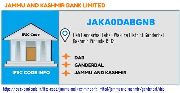 Jammu And Kashmir Bank Dab JAKA0DABGNB IFSC Code