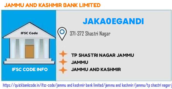 Jammu And Kashmir Bank Tp Shastri Nagar Jammu JAKA0EGANDI IFSC Code