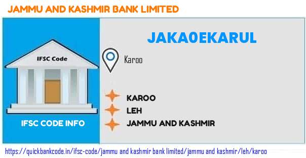 Jammu And Kashmir Bank Karoo JAKA0EKARUL IFSC Code